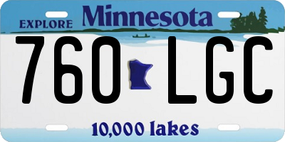 MN license plate 760LGC