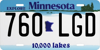 MN license plate 760LGD
