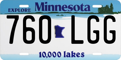 MN license plate 760LGG