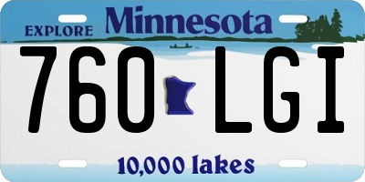 MN license plate 760LGI