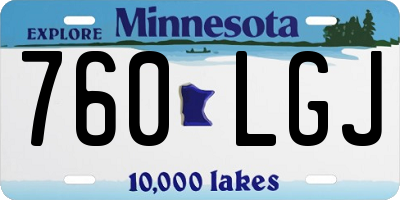 MN license plate 760LGJ