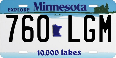 MN license plate 760LGM