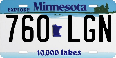 MN license plate 760LGN