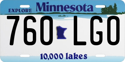 MN license plate 760LGO