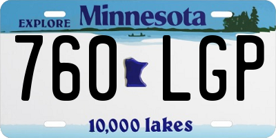 MN license plate 760LGP