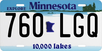 MN license plate 760LGQ