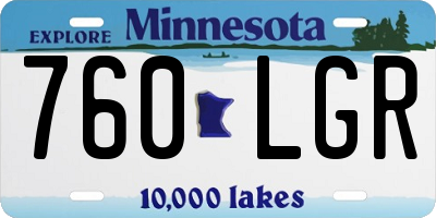 MN license plate 760LGR