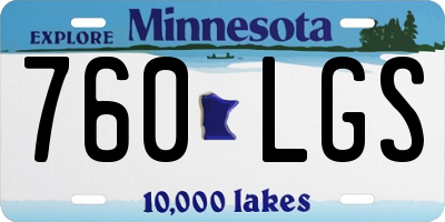 MN license plate 760LGS