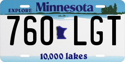 MN license plate 760LGT