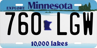 MN license plate 760LGW