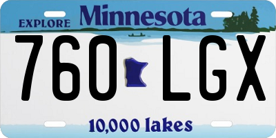 MN license plate 760LGX