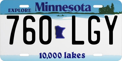 MN license plate 760LGY
