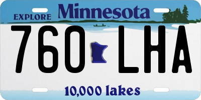 MN license plate 760LHA