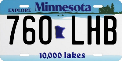 MN license plate 760LHB