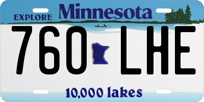 MN license plate 760LHE