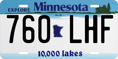 MN license plate 760LHF