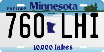 MN license plate 760LHI