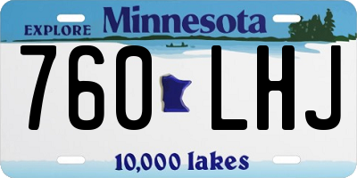 MN license plate 760LHJ