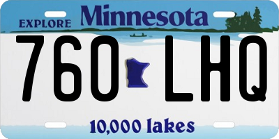 MN license plate 760LHQ