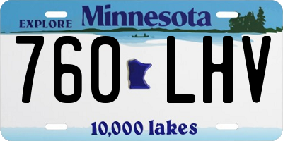 MN license plate 760LHV