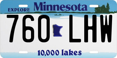 MN license plate 760LHW