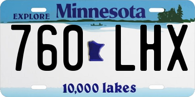 MN license plate 760LHX
