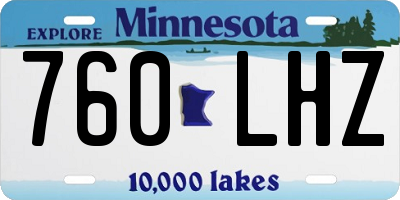 MN license plate 760LHZ