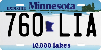 MN license plate 760LIA