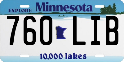 MN license plate 760LIB