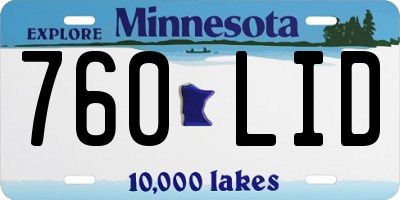 MN license plate 760LID