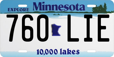 MN license plate 760LIE