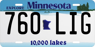 MN license plate 760LIG