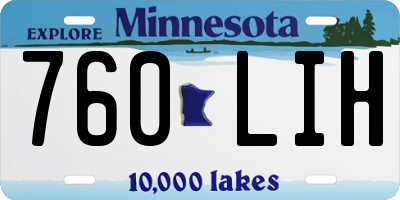 MN license plate 760LIH