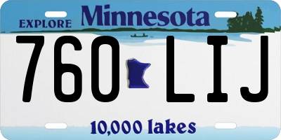 MN license plate 760LIJ