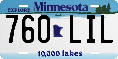 MN license plate 760LIL