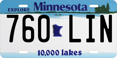 MN license plate 760LIN