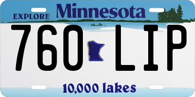 MN license plate 760LIP