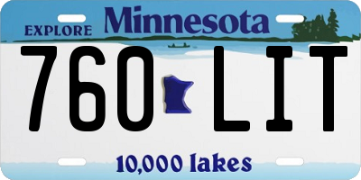 MN license plate 760LIT