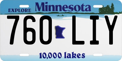 MN license plate 760LIY
