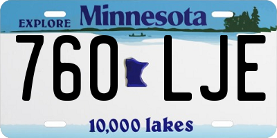 MN license plate 760LJE