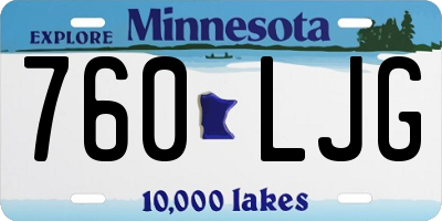 MN license plate 760LJG