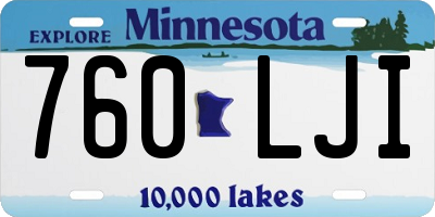 MN license plate 760LJI