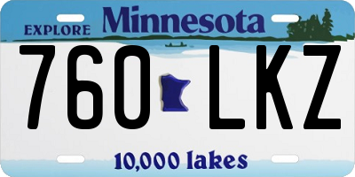 MN license plate 760LKZ