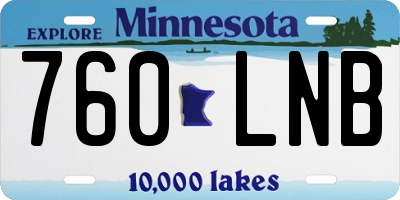 MN license plate 760LNB