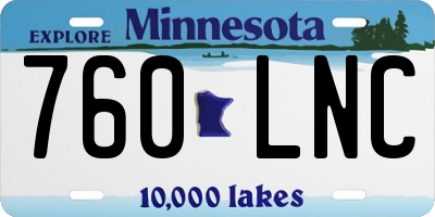 MN license plate 760LNC