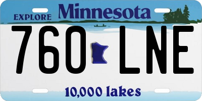 MN license plate 760LNE
