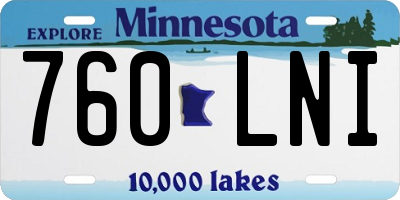 MN license plate 760LNI
