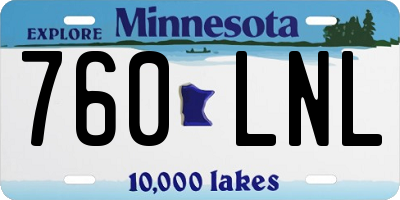 MN license plate 760LNL