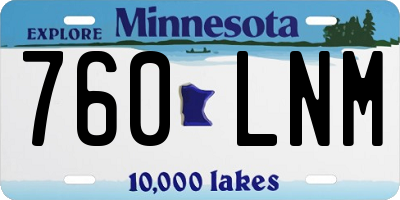 MN license plate 760LNM