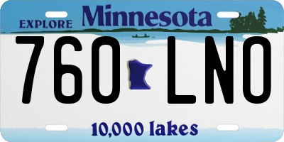 MN license plate 760LNO